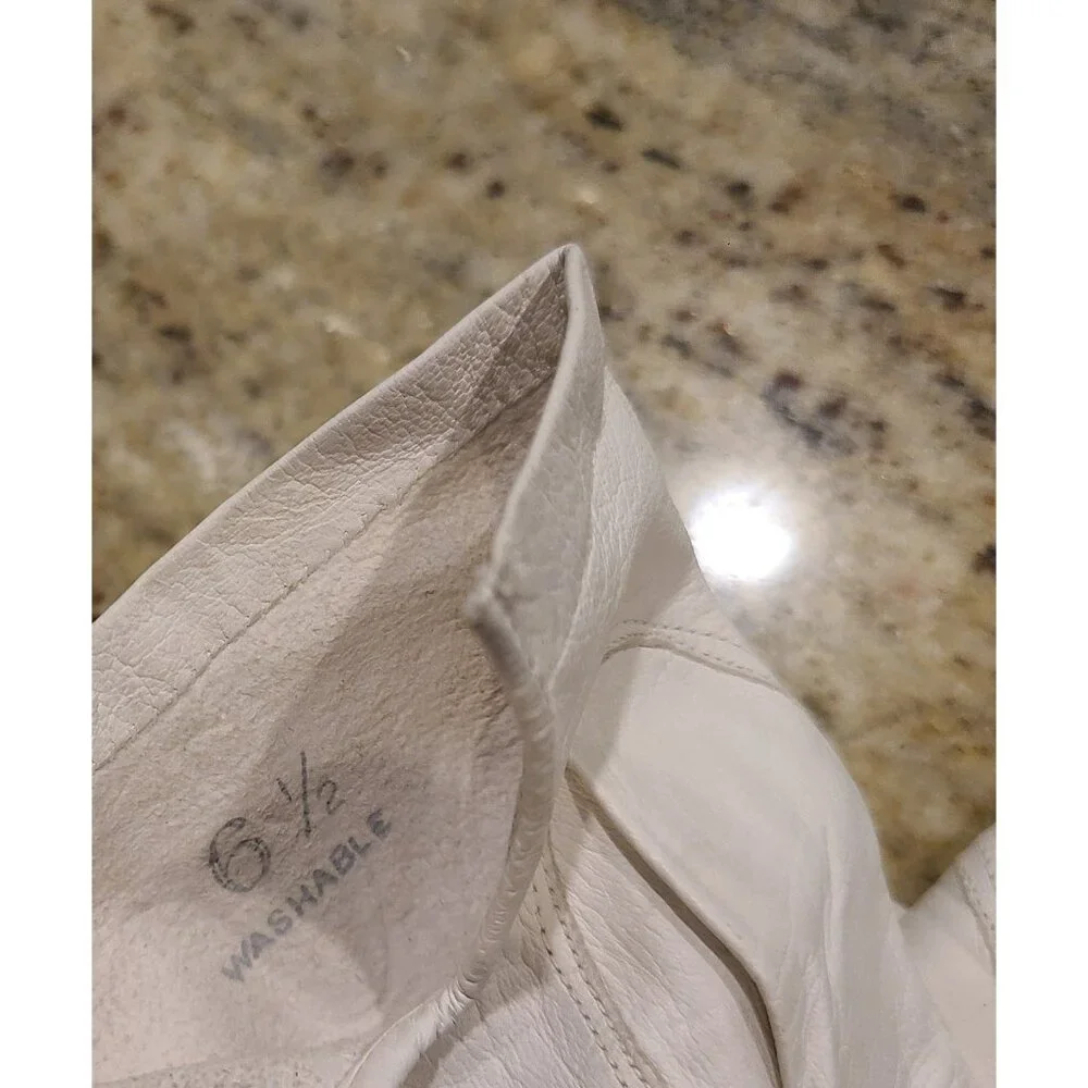 Vintage Women's Size S 6.5 Off-White Leather Formal 7.5
